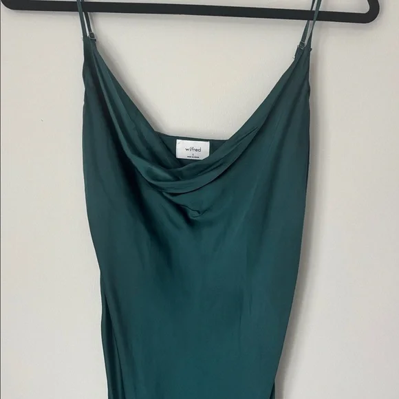 Wilfred Deep Teal Satin Cowl Neck dress size small - Picture 11 of 11